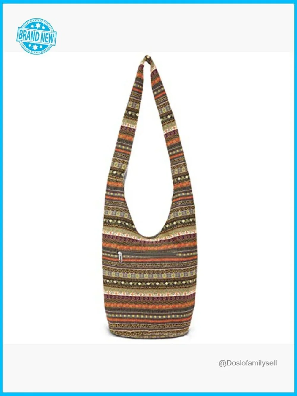 Canvas Hippie Crossbody Bag Boho Hobo Shoulder Bag Large Casual Tote
